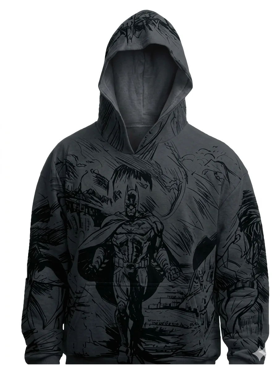HOODIE NEGRA BATMAN AURAFIT