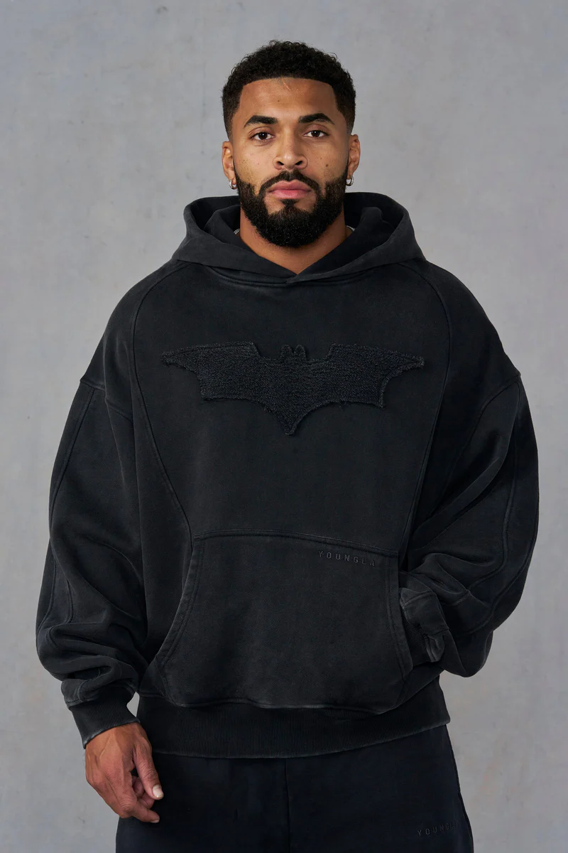 Hoodie Batman Black Wash