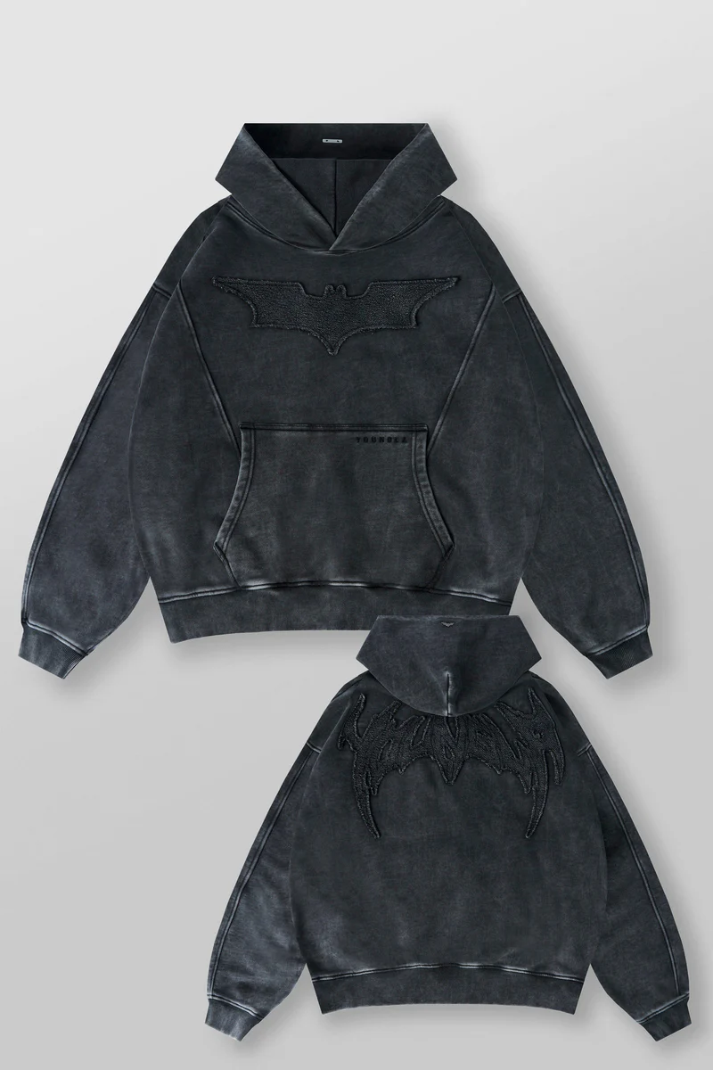 Hoodie Batman Black Wash 2